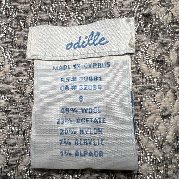 ODILLE Anthropologie BROCADE Jacket Blazer Size 8 Wool Blend Bow Detail Coquette - Picture 4 of 10